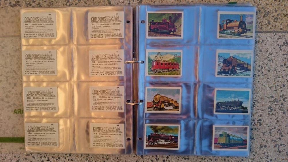 Colecção 170 cromos comboios pastilhas pirata anos 70