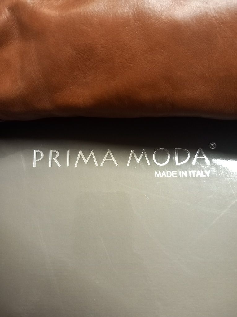 Prima Moda włoskie kozaki skórzane cuoio 10cm szpilka karmelowe 36