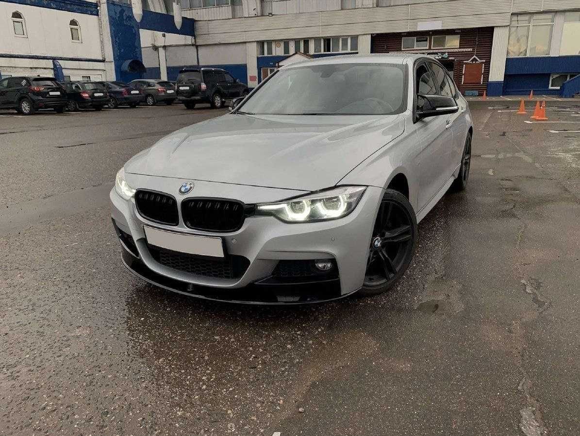Спліттер губа дифузор | Накладка бампера BMW F30 F31 чорний глянець