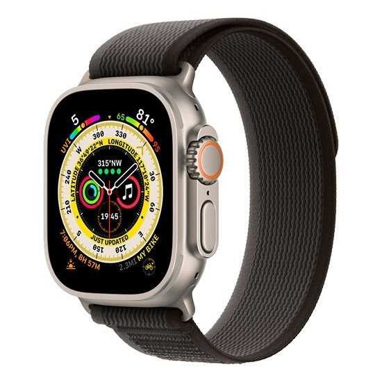 Apple Watch Ultra GPS+Cellular 49mm Titânio c/ Loop Trail Preta/Cinzen