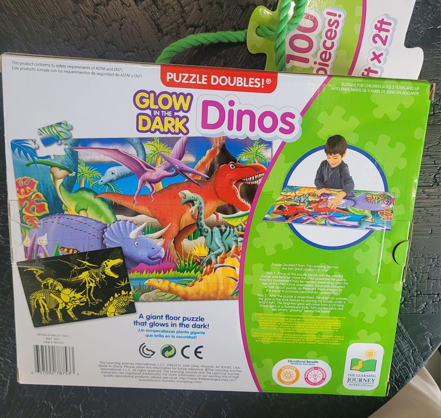 Puzzle gigant dinozaury świecące w ciemności