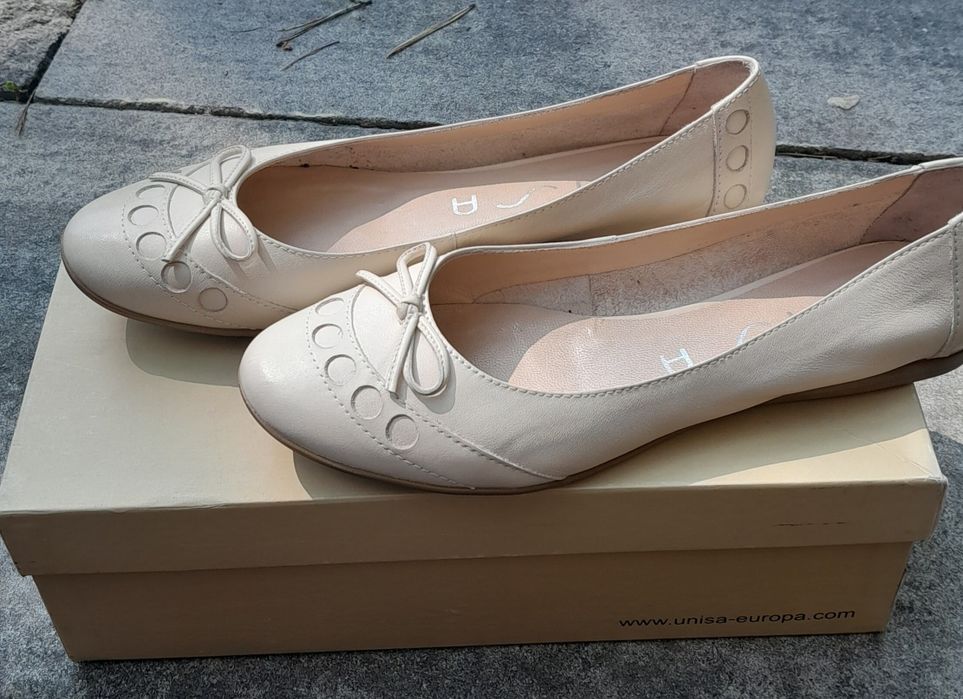 Baleriny kremowe rozm. 39 komunia/ślub