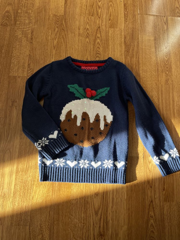 Granatowy świąteczny sweter Boże Narodzenie 128