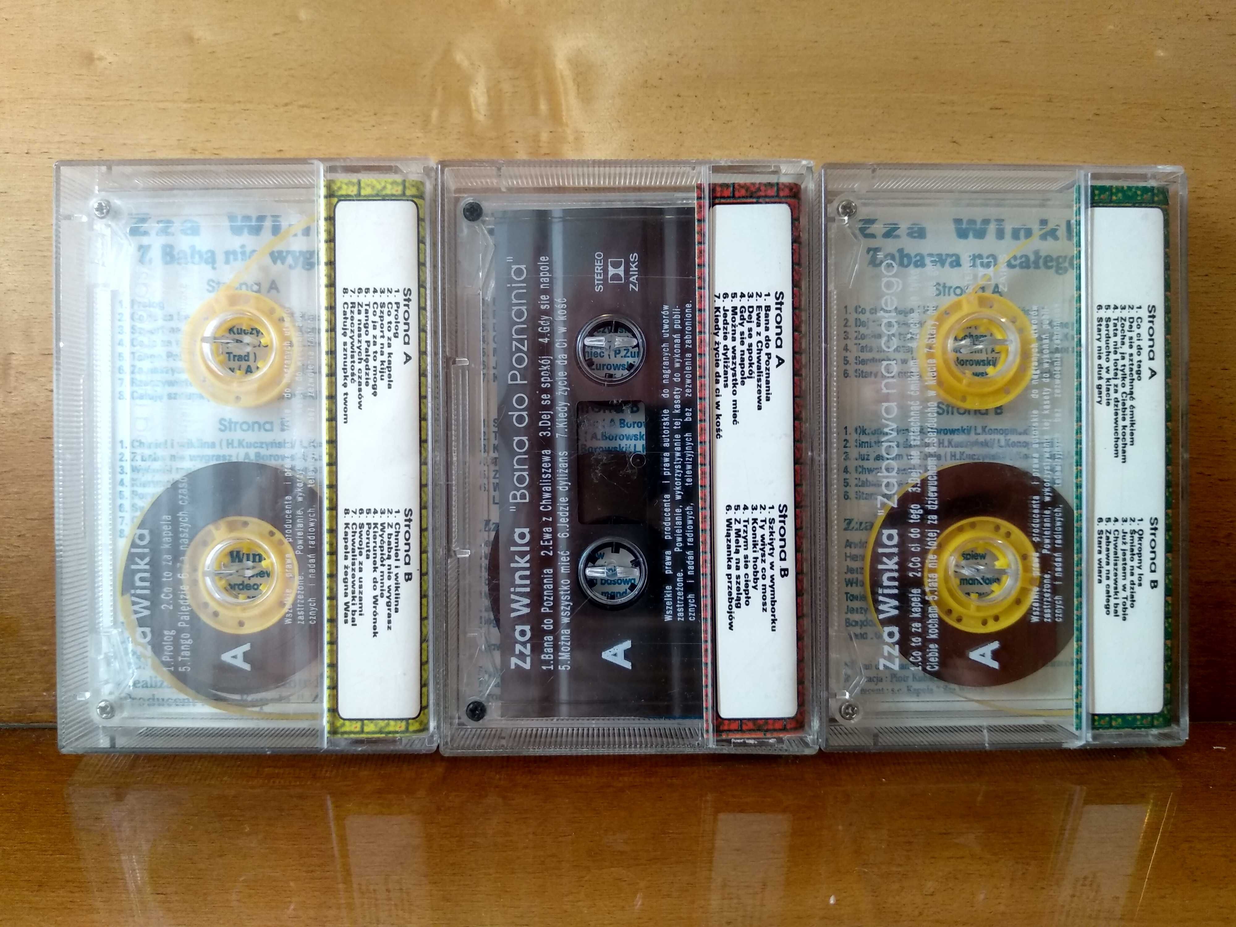 Zestaw 3 kaset magnetofonowych Kapela ZZA WINKLA z Poznania