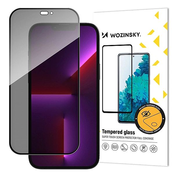 Szkło prywatyzujące z filtrem Anti Spy do iPhone 15 Pro Max Wozinsky P