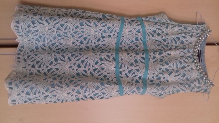 Vestido Dandara azul e branco M