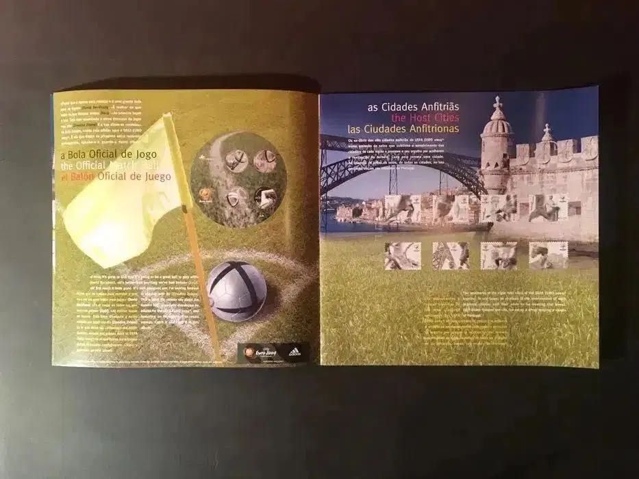 VIVE o 2004 - os selos oficiais da UEFA EURO 2004 - como novos