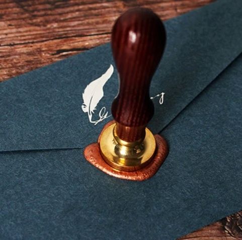 pieczęć, stempel do wosku, laku wzór książka z piórem