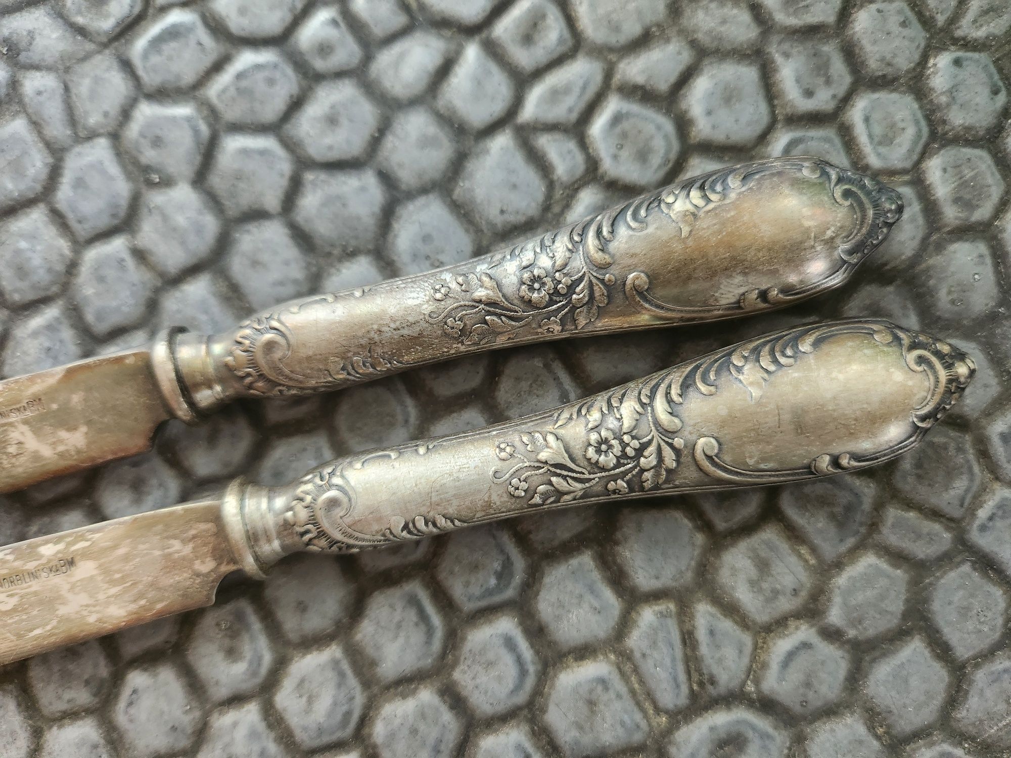 Norblin wzór Aleksandra 1908 rok nożyk do owoców posrebrzany plater