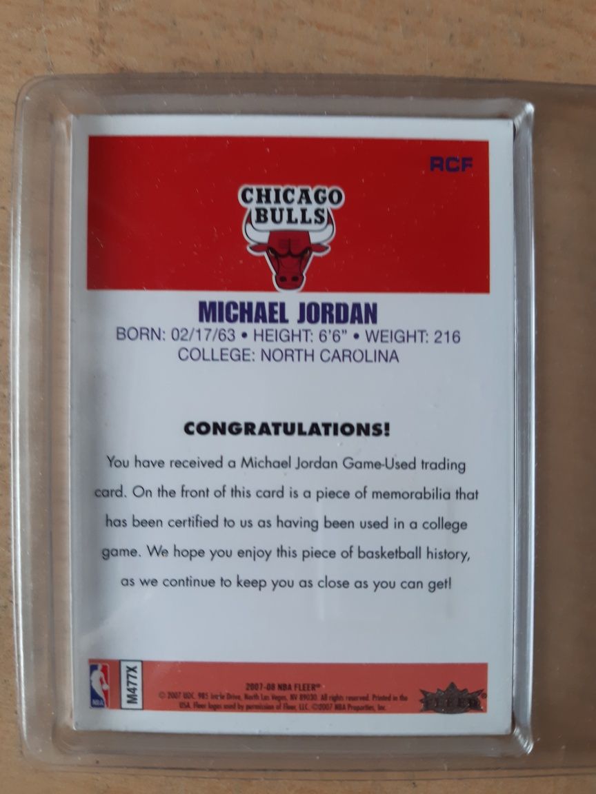 2007 Fleer Michael Jordan Career Box Set Kart NBA