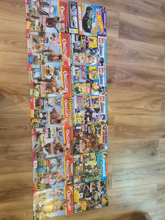 Duży zestaw Dinozaury, Avengers i inne gazetki