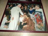 Papież Jan Paweł II  1981  dwa zdjęcia w pięknej oprawie