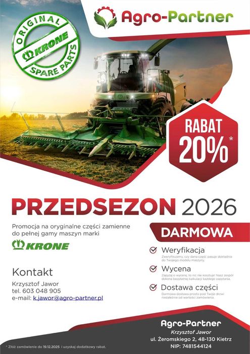 Taśma Pasy komory Krone Prasa Comprima CF 155 XC F 125 155 Gumowe Para