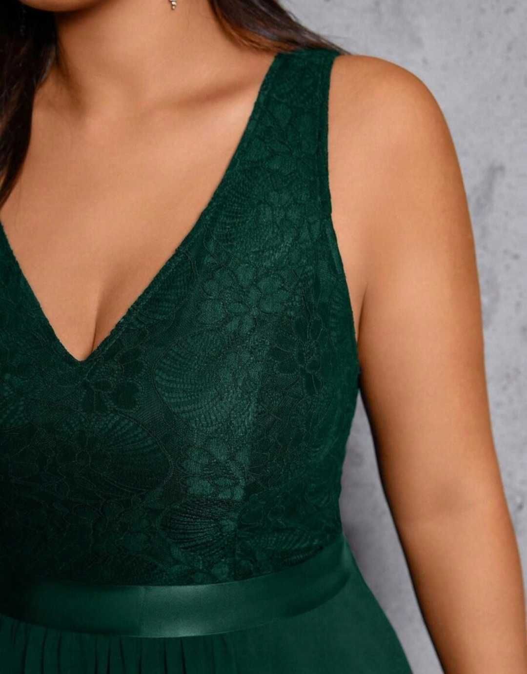 Sukienka maxi butelkowa zielen plus size