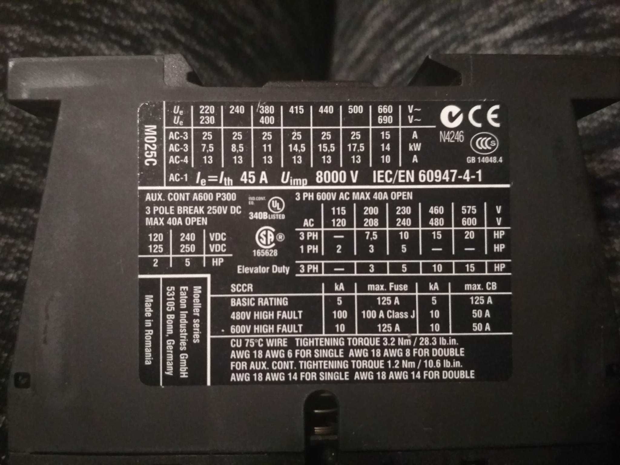 Stycznik mocy dilm25-10 24v50/60hz