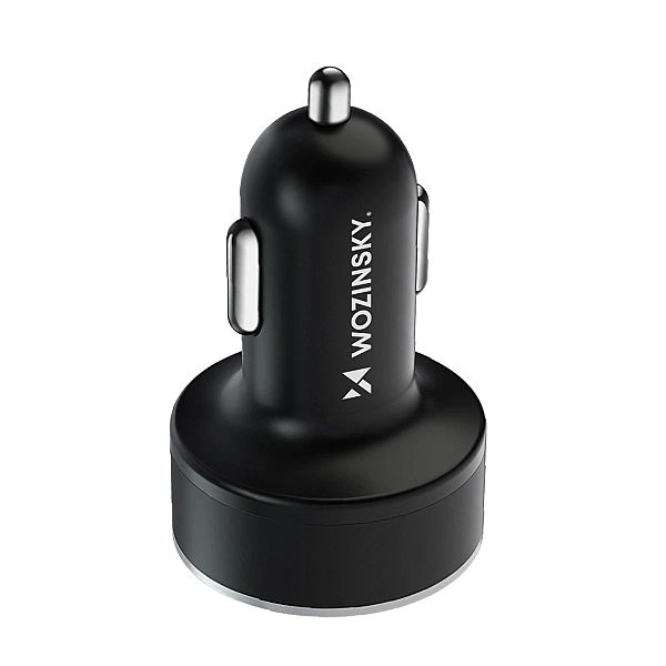 Ładowarka samochodowa Wozinsky WDCCB z wyświetlaczem 50W 2xUSB-C / 2xU
