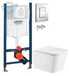 Інсталяція Grohe 38772001 + Унітаз підвісний Qtap Crow QT05335171W
