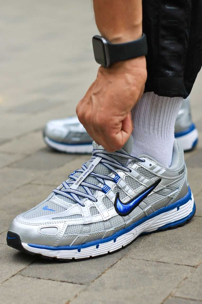 Чоловічі кросівки Nike P6000 срібло з синім 1149 ТОПЧИКИ