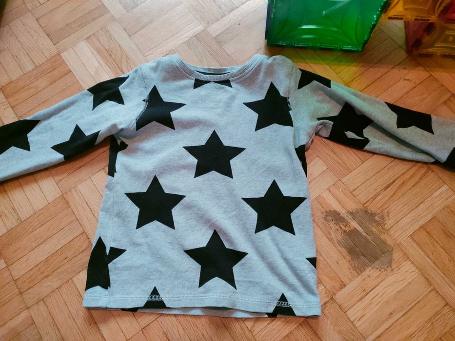 Piżama next 110 szara gwiazdki