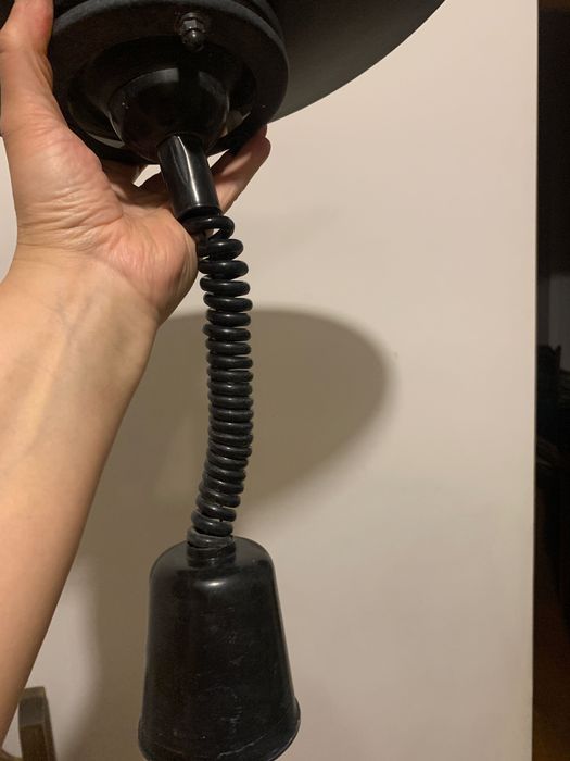 Lampa styl loft PRL skandynawski UFO jednopunktowa czarny mat