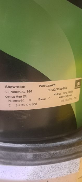 Optima 5 Ral 9005 9l nowa nie otwierana