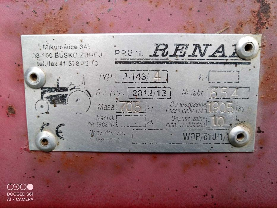 Opryskiwacz ciągany Renal 1200/15