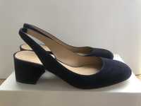 L.K.Bennett Trudy Suede Slingback Court Shoes, Midnight