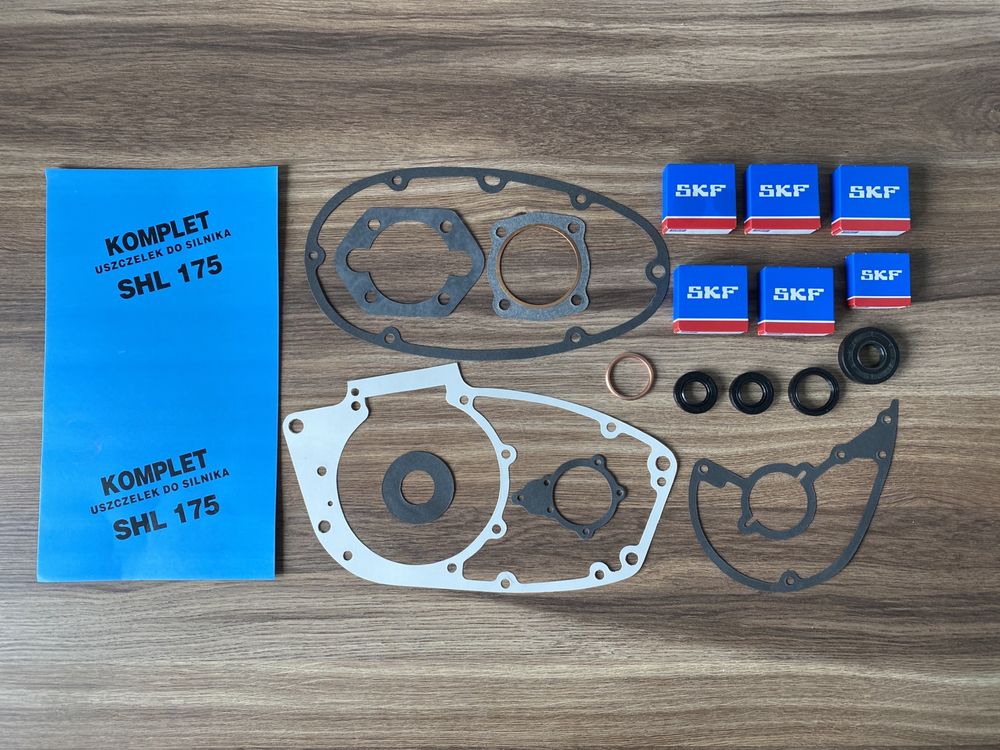 NOWY KOMPLET łożyska SKF uszczelniacze uszczelki SHL M11 SILNIK S32