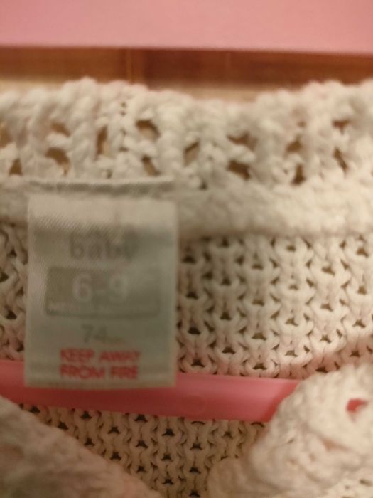 Zara sweterek bolerko na chrzciny rozmiar 74