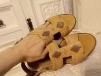 Hotter skórzane sandały damskie etno Boho letnie buty 37,5 na obcasie