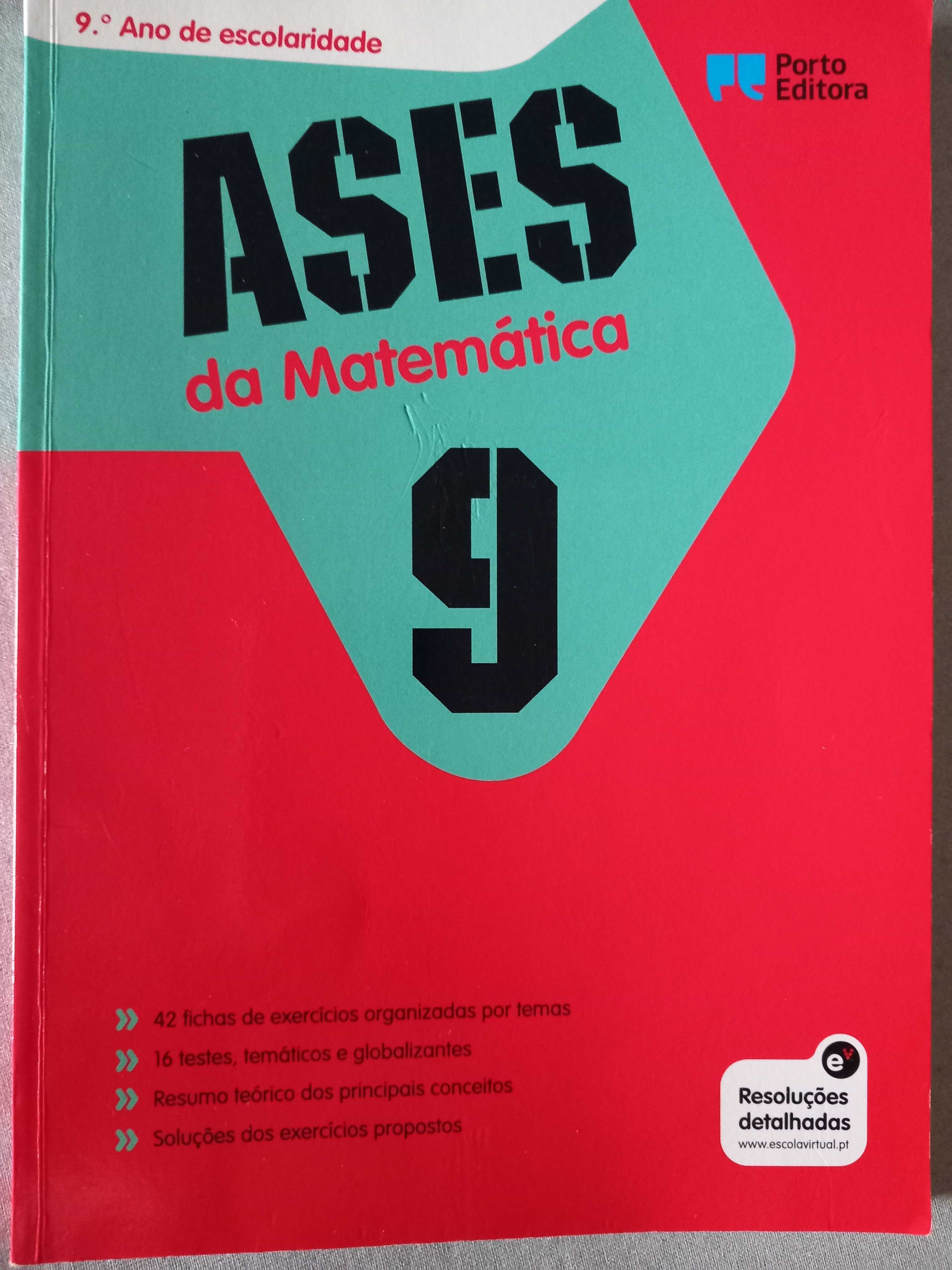 Livros de apoio de Matemática "Ases da Matemática" para o 9º ano