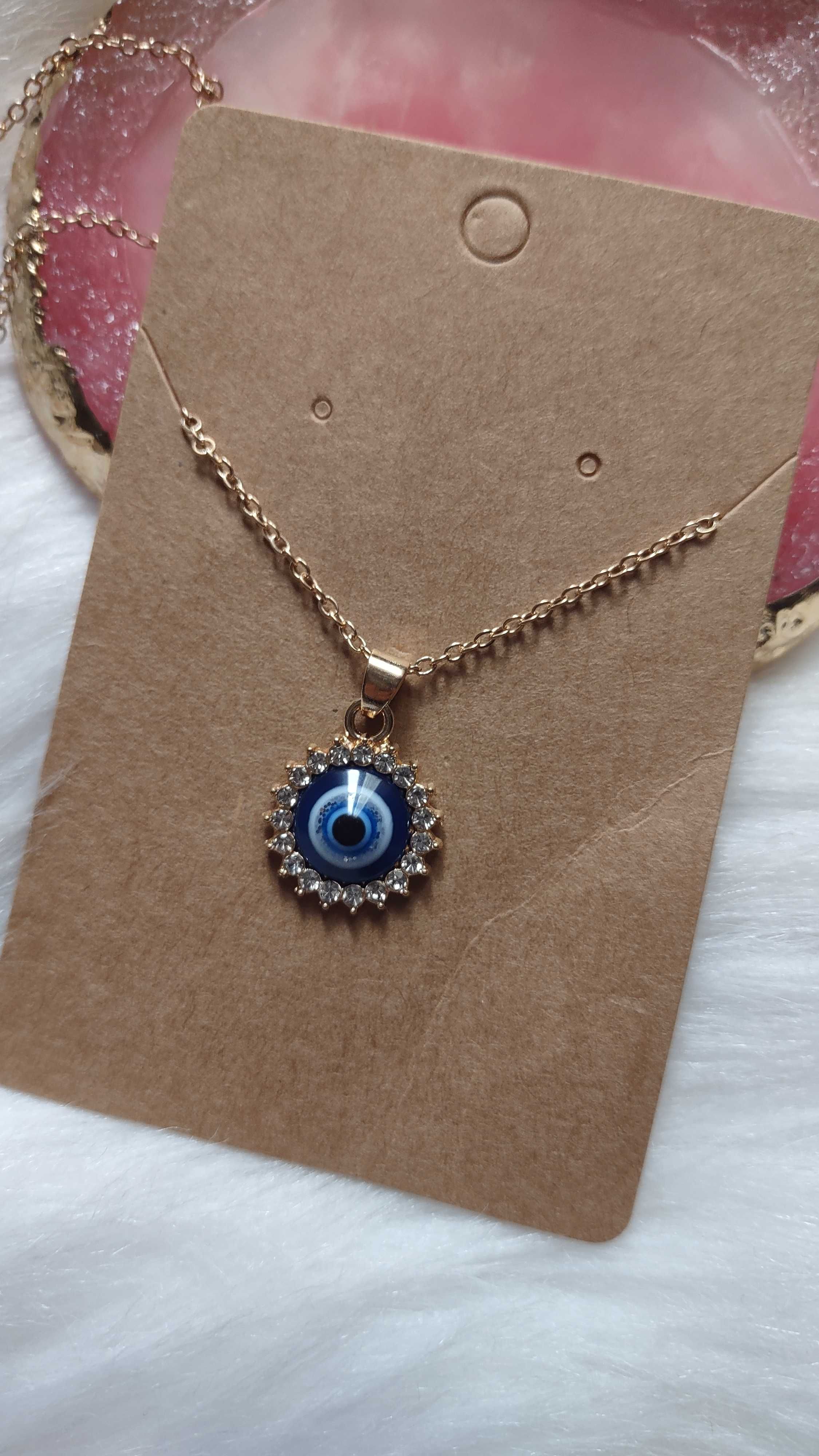 Naszyjnik wisiorek Oko Proroka z cyrkoniami / Evil Eye