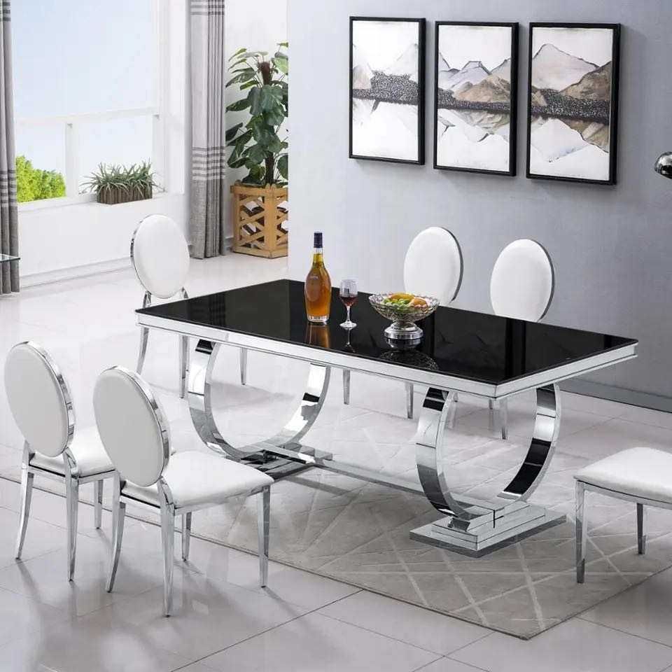 Stół Luxury Srebrny, stół glamour, AKANT Meble