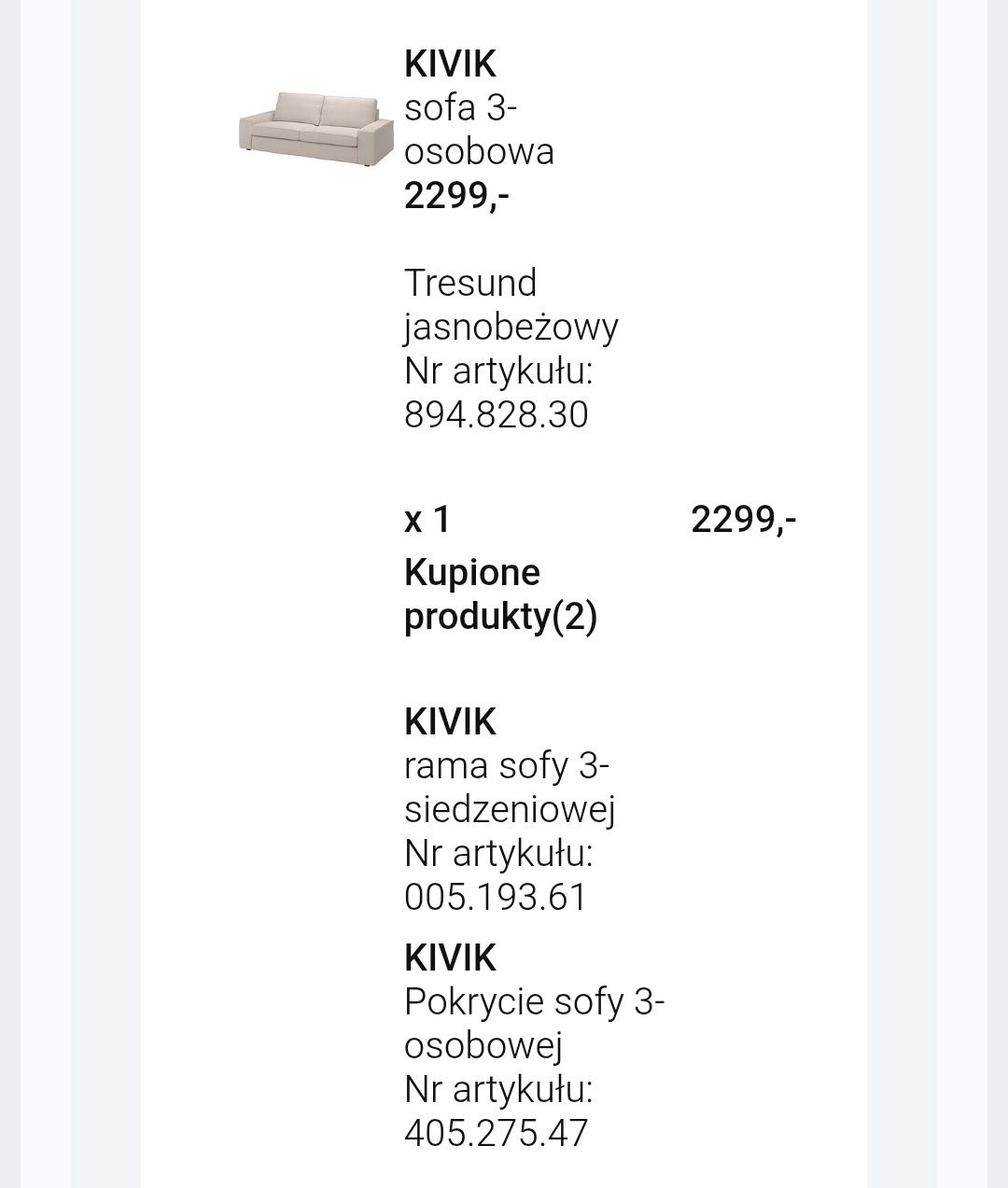 Kanapa KIVIK IKEA stan idealny - OKAZJA