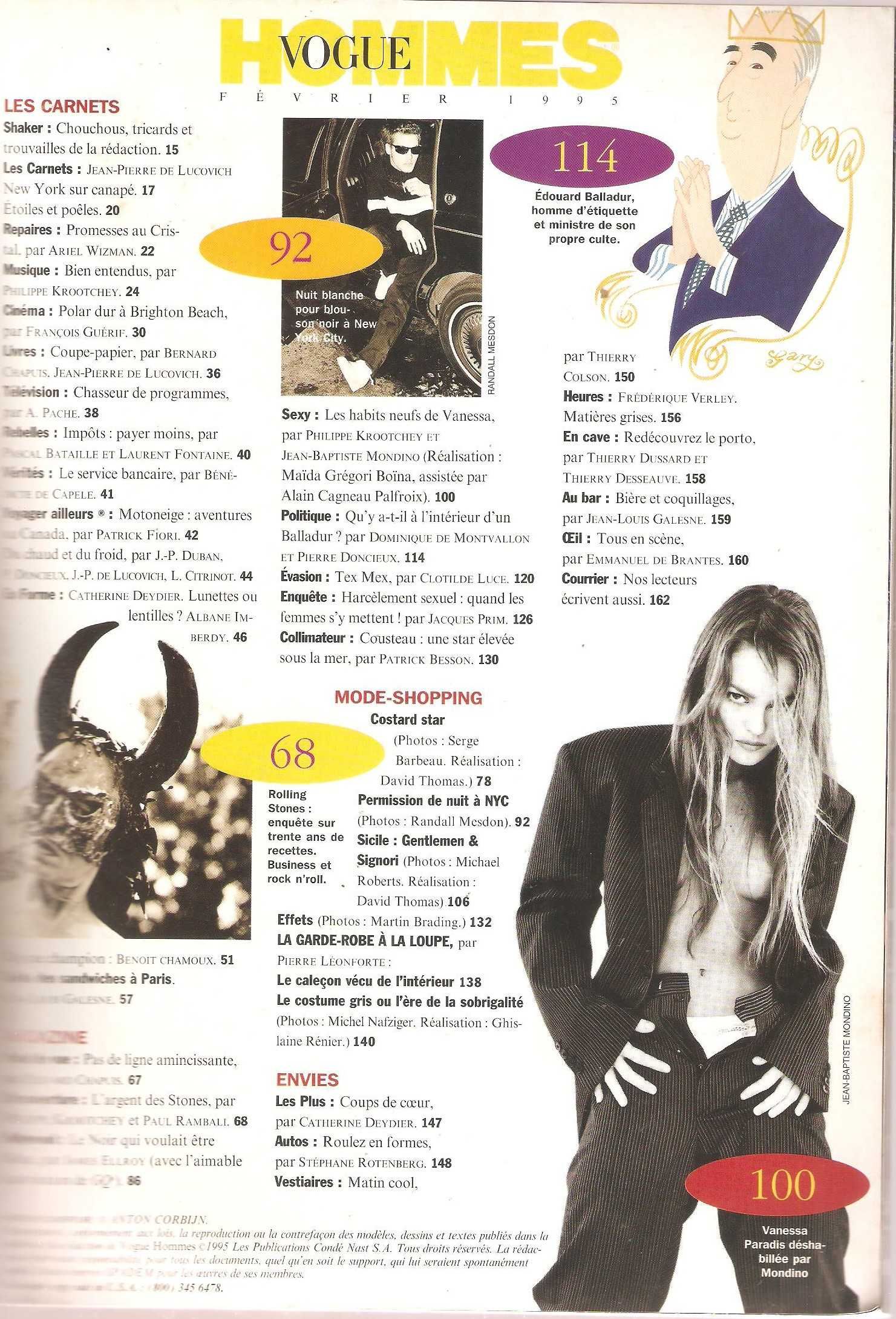 os Stones e Vanessa Paradis 1995 na Vogue Hommes