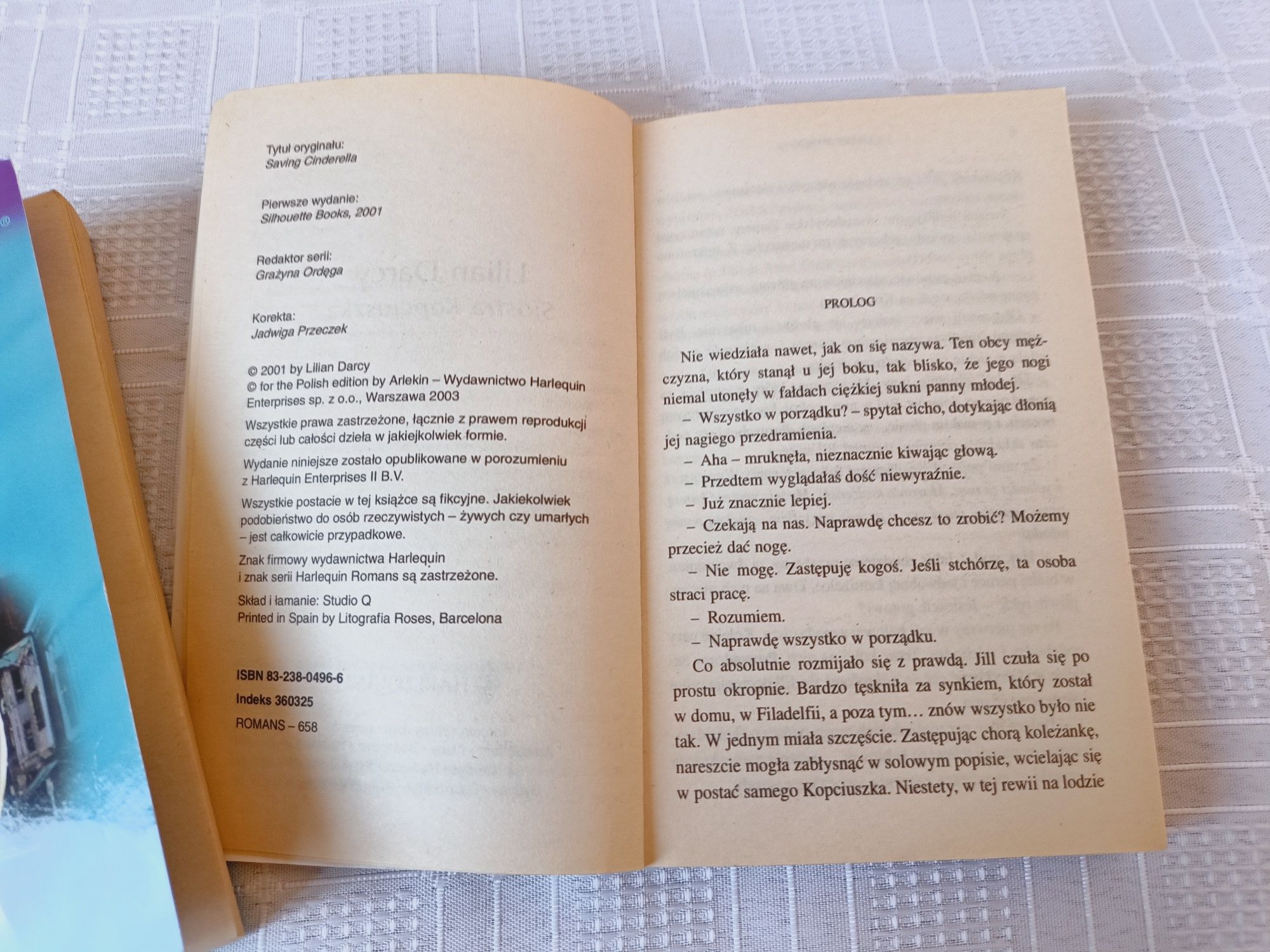 Harlequin " Siostra Kopciuszka" Romans, autor Lilian Darcy