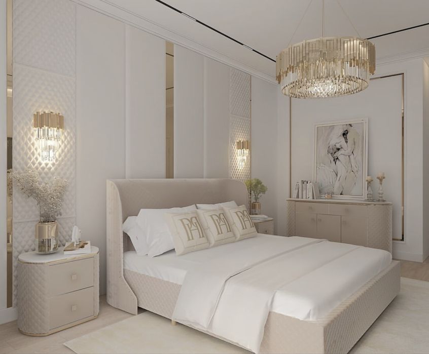 Łóżko Posh glamur 180x200 tapicerowane nowoczesne welwetowe kolor beż