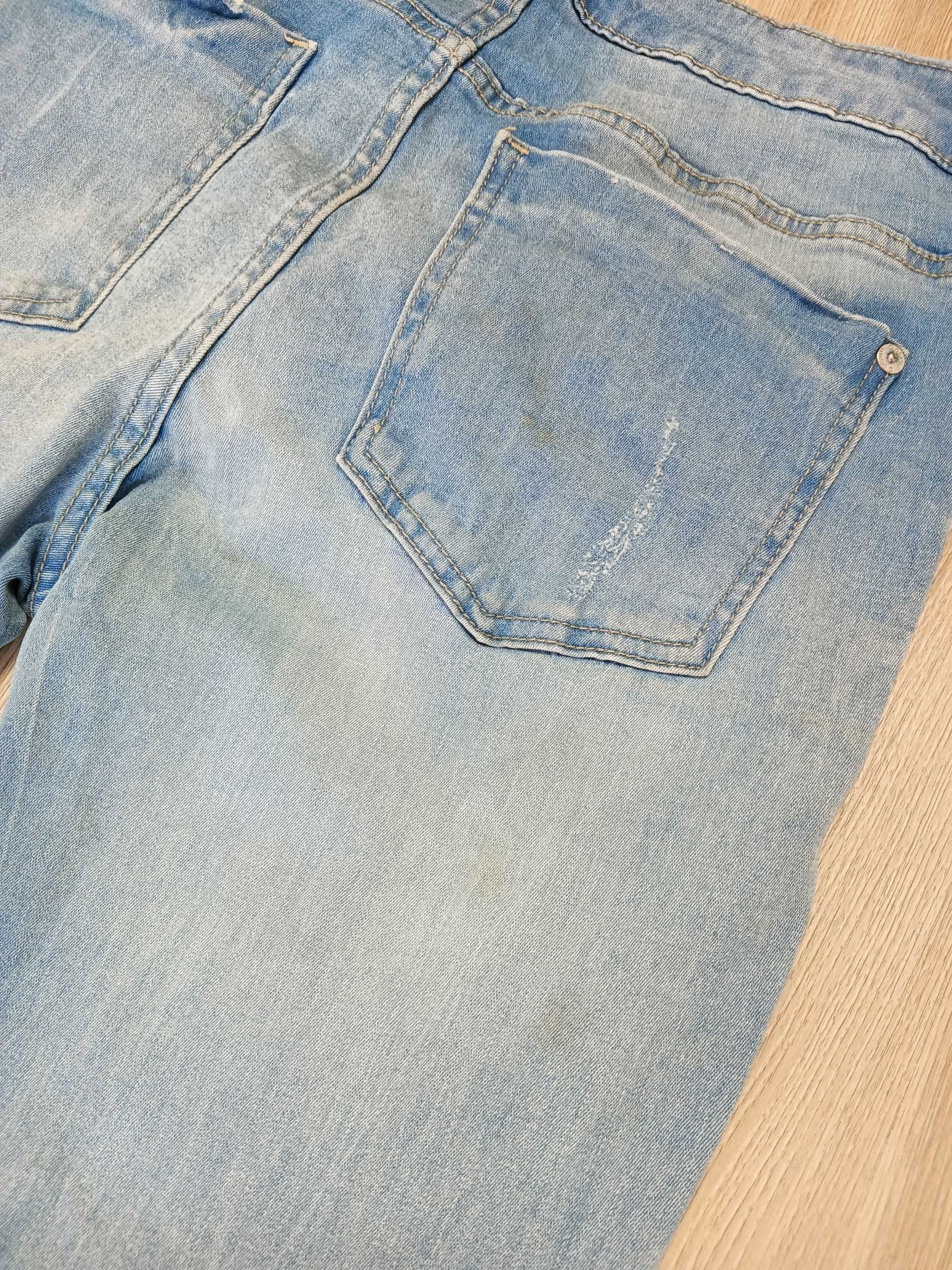 Spodnie jeansowe jeansy damskie niebieskie skinny low waist 30