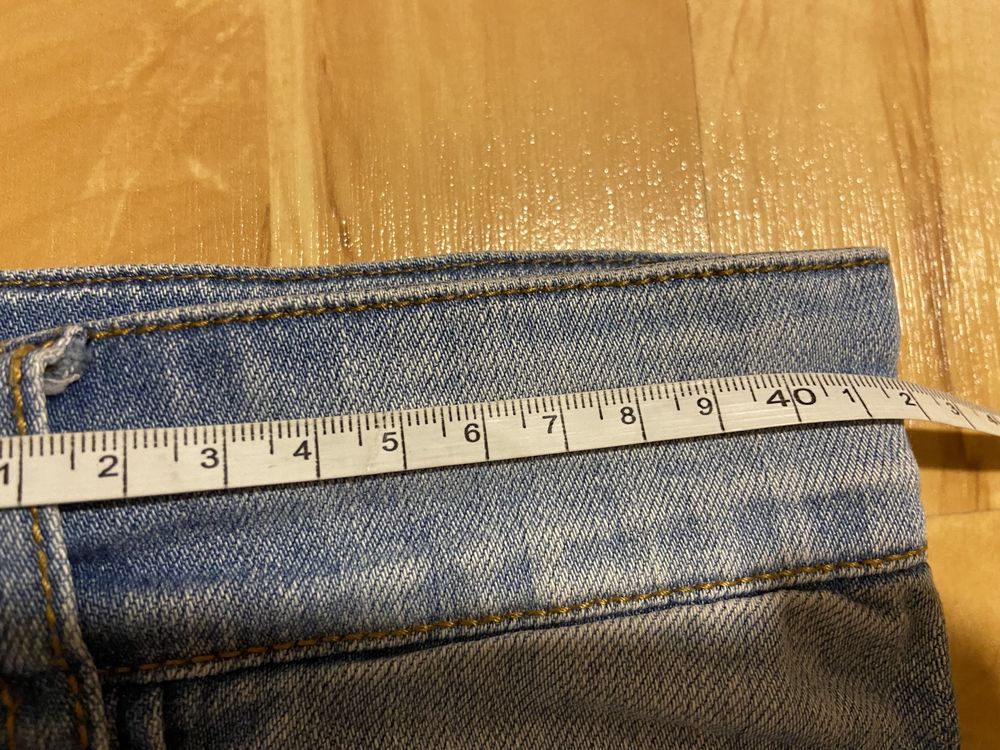 Ulla Popken 42 niebieskie damskie spodnie jeansy szeroka nogawka