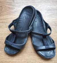 Шлепанцы Crocs Cleo Sandal Крокс лето черные шлепки сандалии