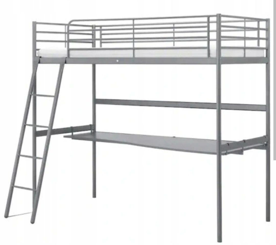 Łóżko piętrowe z blatem Ikea svarta