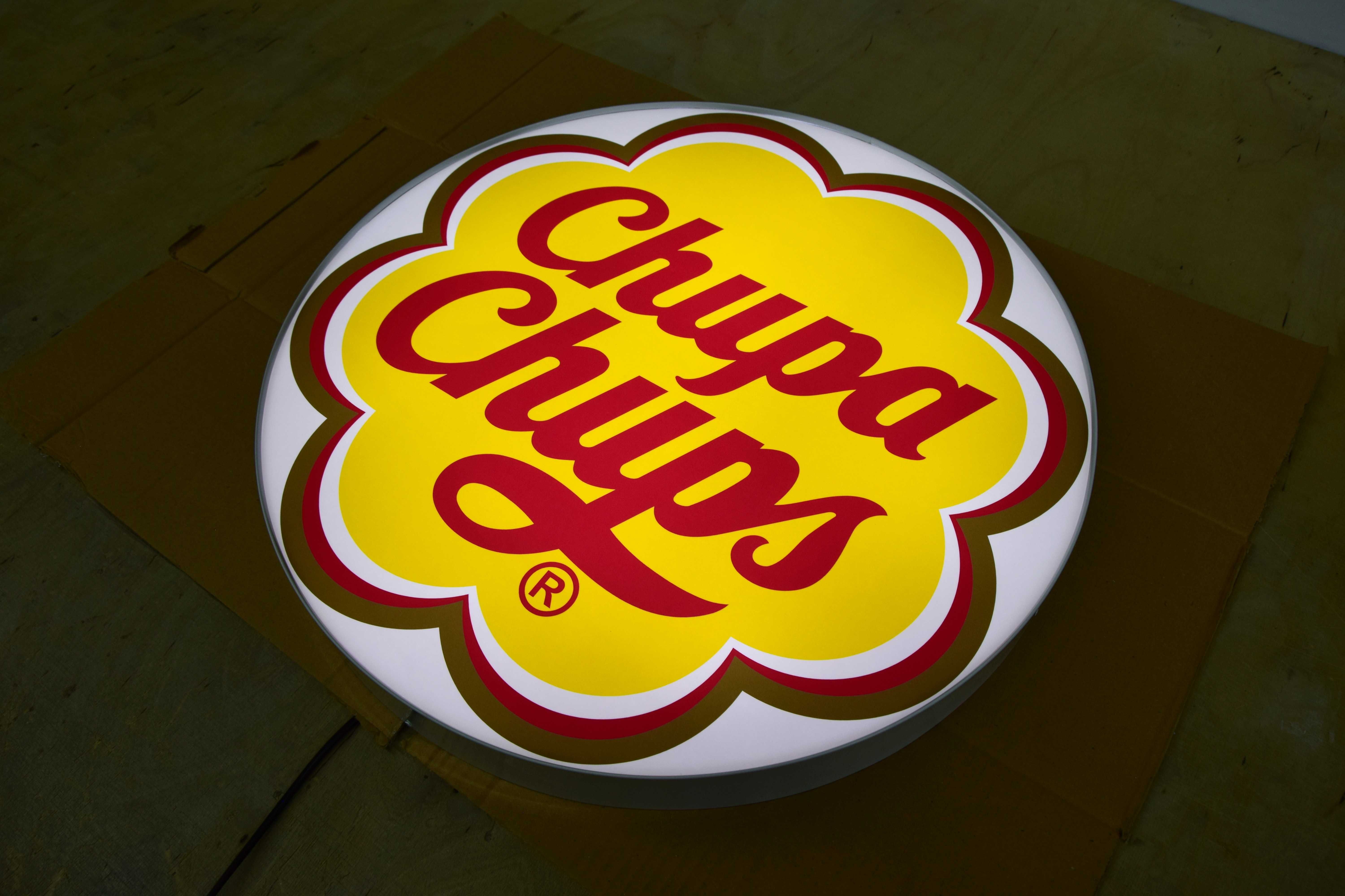 LED Neon CHUPA CHUPS, Baner do sklepu, Logo 3D, Podświetlana reklama