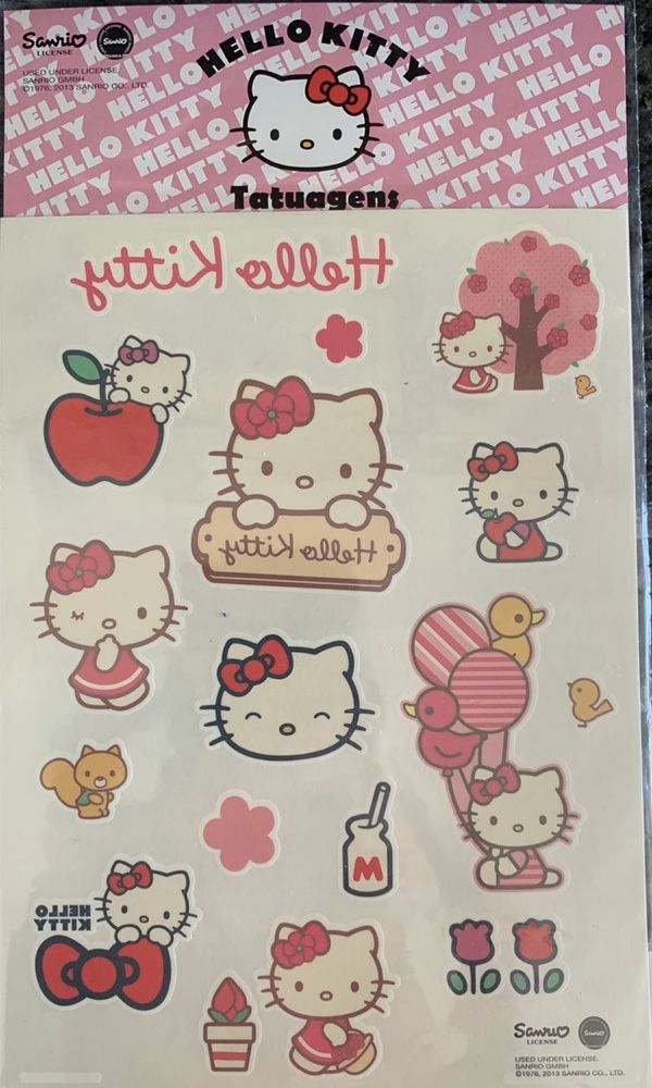 Autocolantes Tatuagens Hello Kitty 50 desenhos