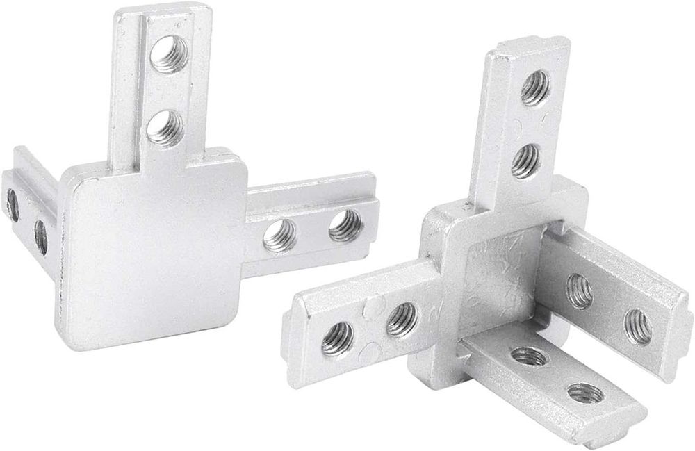 Złącza wsporników narożnych do profilu aluminiowego z rowkiem T 8 mm