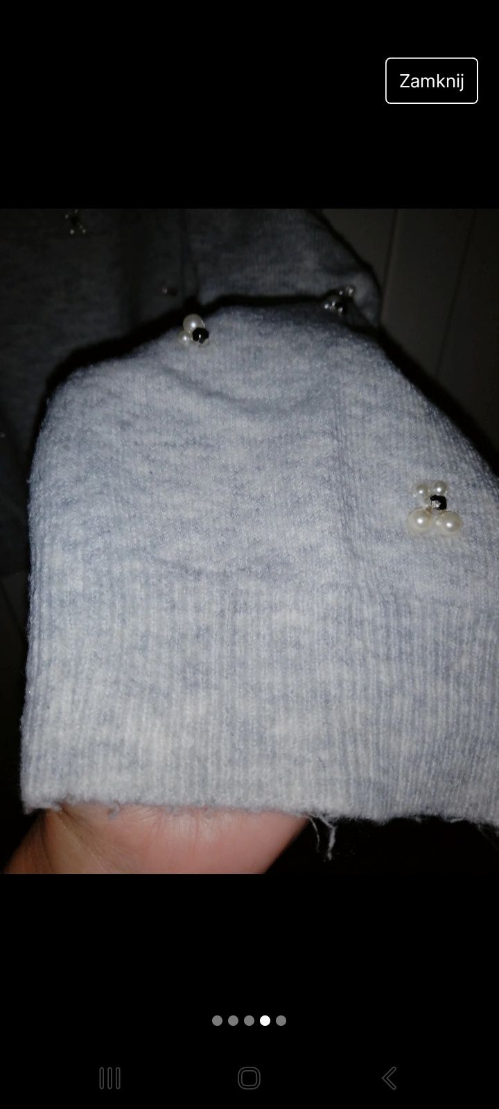 Szary sweterek z perełkami primark M 38