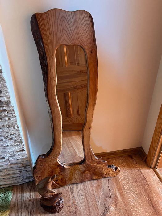 Drewniane lustro rustykalne loft