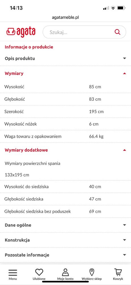 Kanapa rozkładana nowa