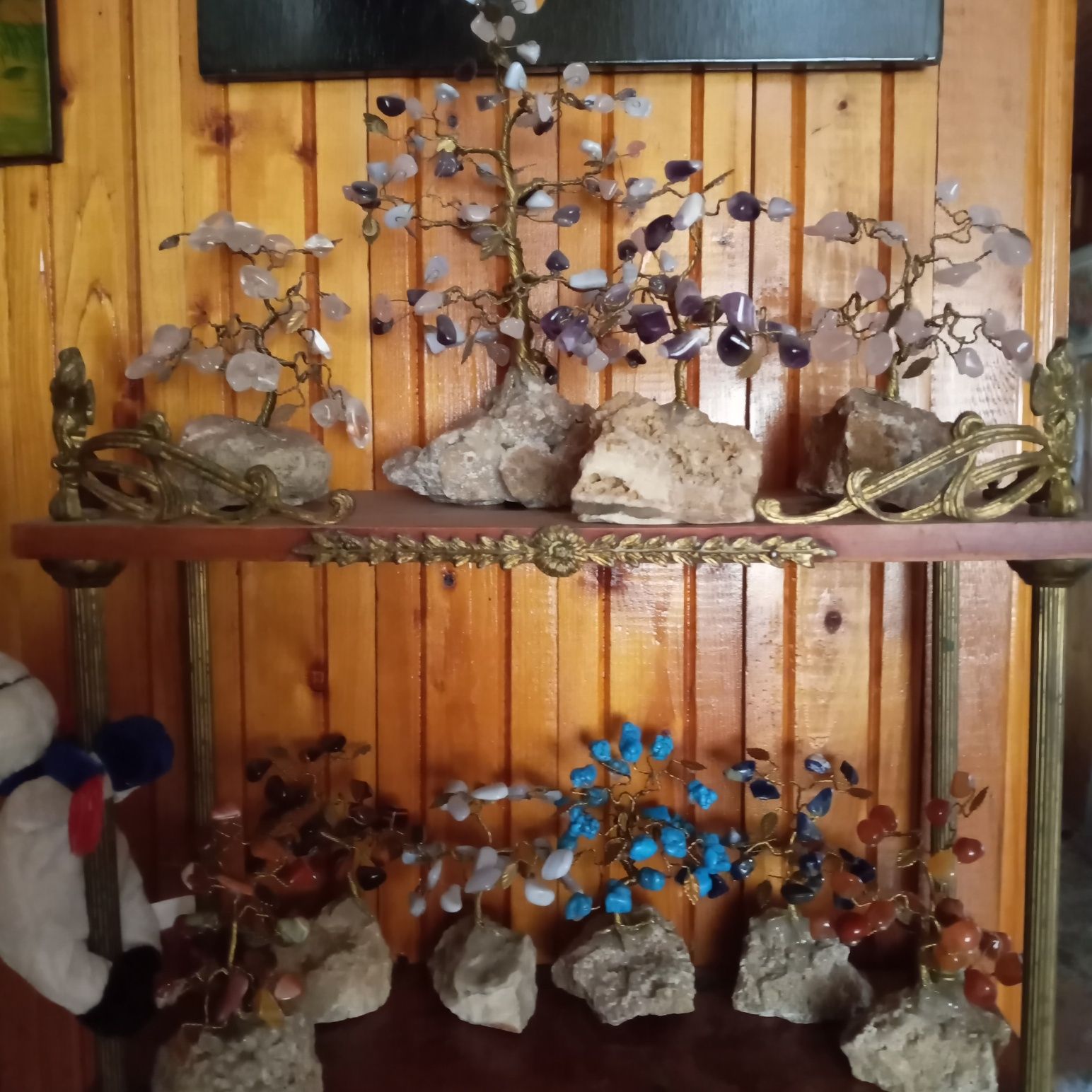 Сувениры набор деревянных фигурок, вазочки, дерево счастья