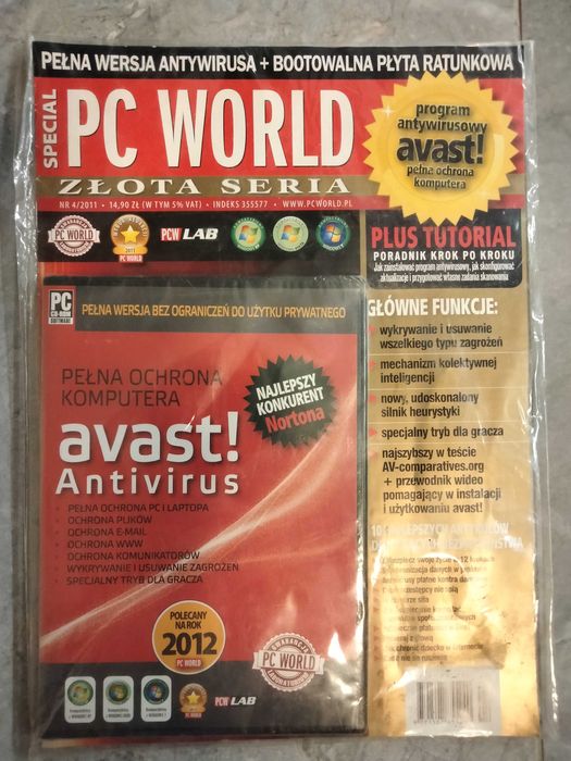 Magazyn PC World z antywirusem avast na cd-rom
