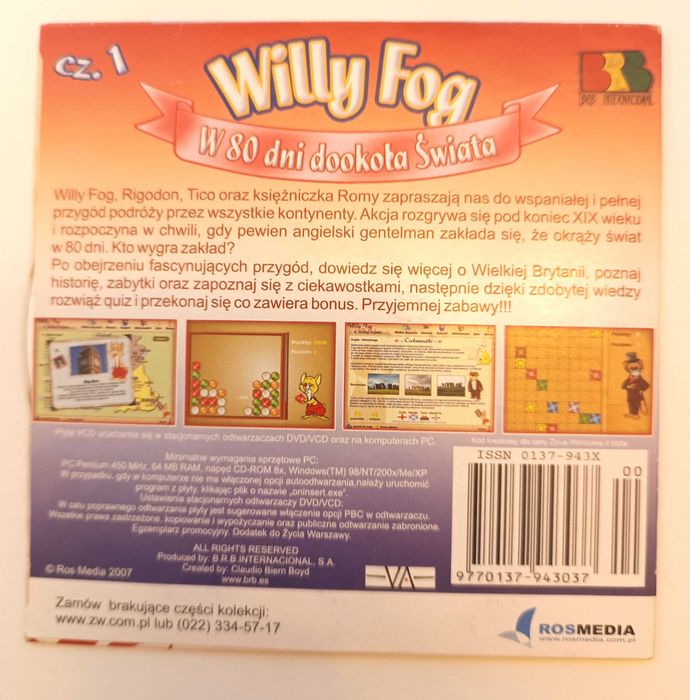 DVD VCD Willy Fog / W 80 dni dookoła świata, część 1 serialu, polski